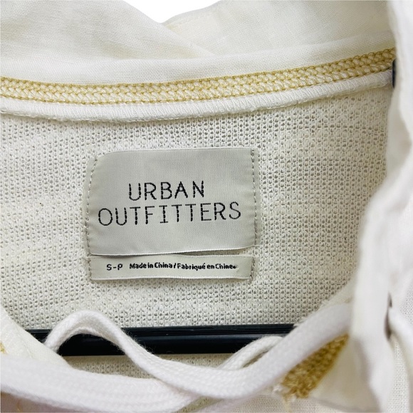 Urban Outfitters Women’s Textured Linen Blend cream gold crop Sweater Size SMALL - Picture 5 of 12